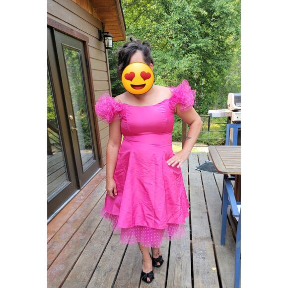 Barbie Pink Vintage Party Dress Sz 10/12 Halloween Prom - Picture 2 of 9
